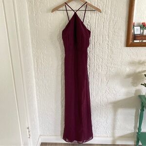 Birdy Grey Dark Red Sleeveless Gown Dress Size Small
